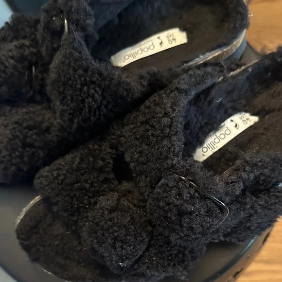 Birkenstock Papillio Arizona Black Teddy Shearling Sandal (Size: 40) - Picture 3 of 6